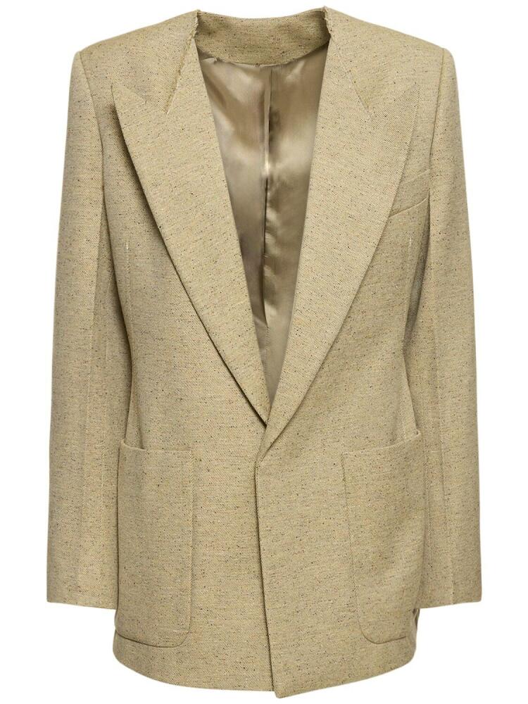 VICTORIA BECKHAM Collarless Single Breast Viscose Jacket Cover