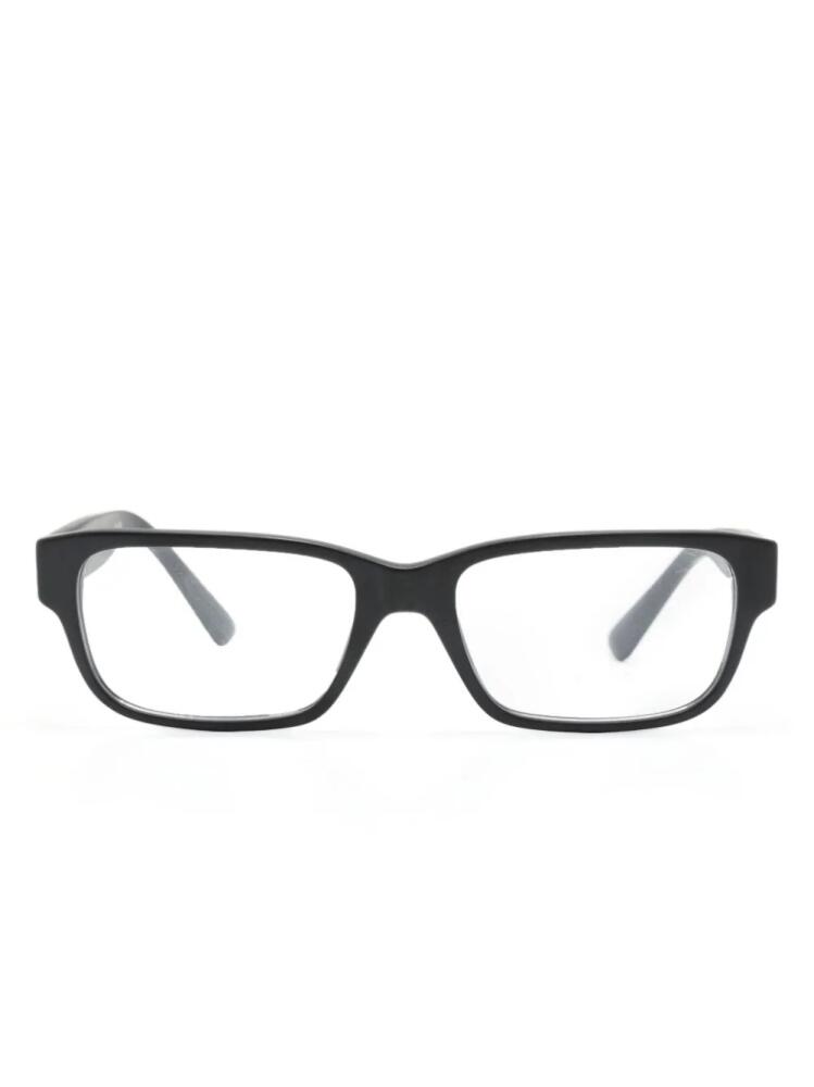 Prada Eyewear logo-print rectangle-frame glasses - Black Cover