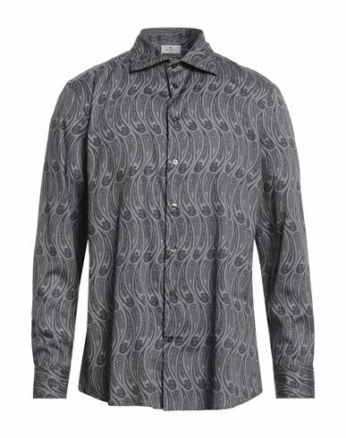 Etro Man Shirt Grey Size 15 ¾ Cotton Cover