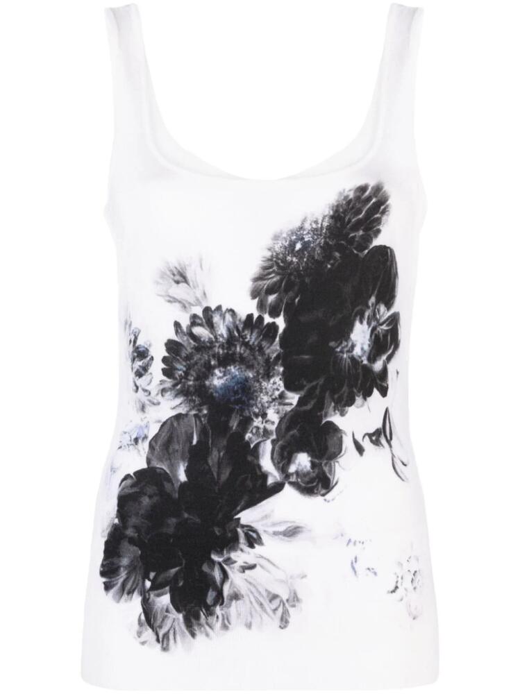 Alexander McQueen Chiaroscuro wool-silk tank top - Neutrals Cover