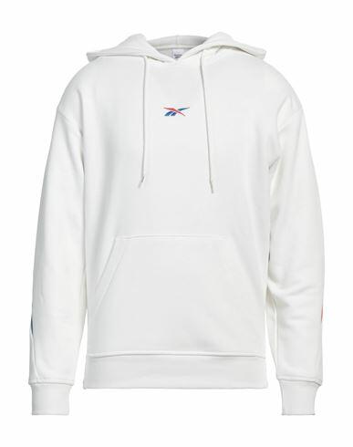 Reebok Man Sweatshirt White Cotton, Recycled polyester, Elastane Cover