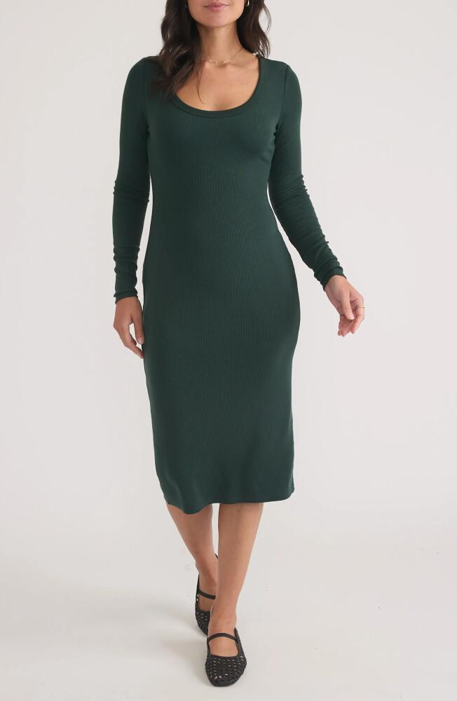 Marine Layer Lexi Long Sleeve Rib Midi Dress in Green Gables Cover