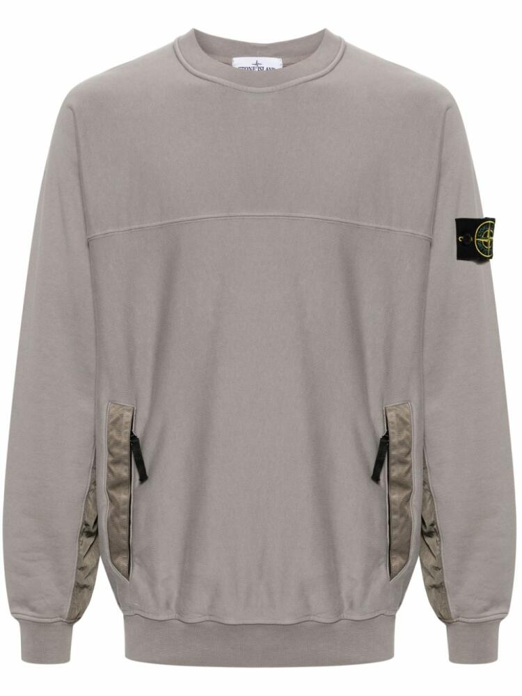 Stone Island Compass-badge panelled sweatshirt - Grey Cover