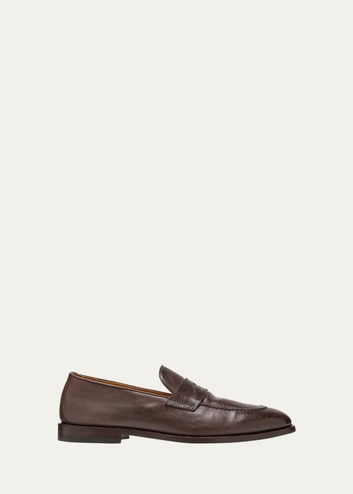 Brunello Cucinelli Men's Leather Penny Loafers Cover