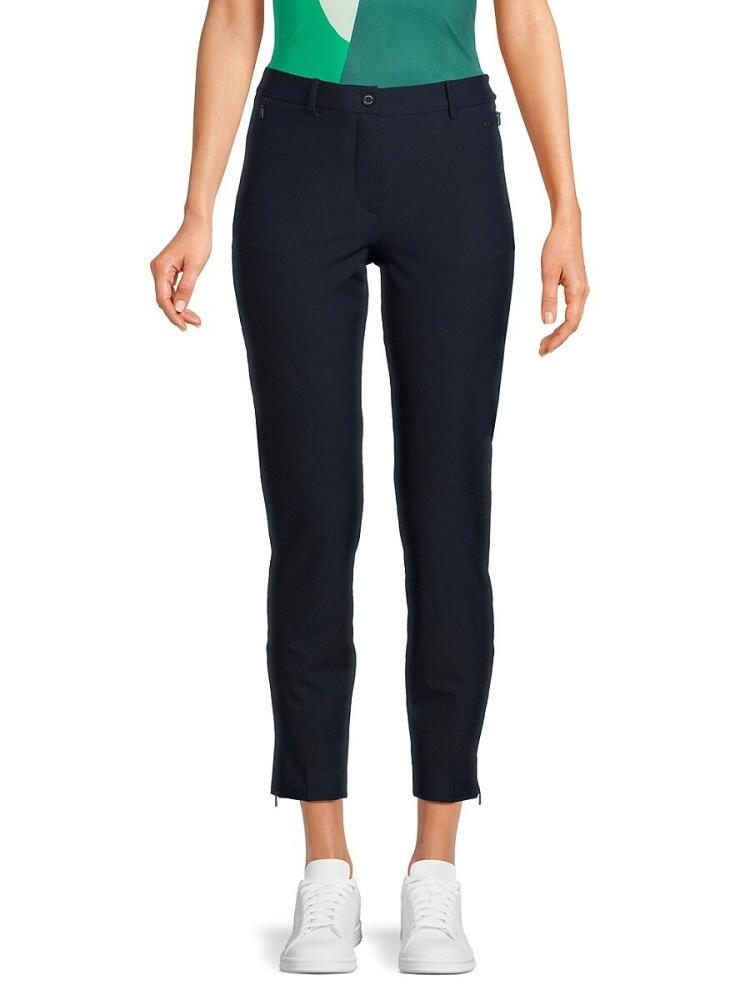 J. Lindeberg Women's Pia Cropped Flat Front Pants - Navy Cover