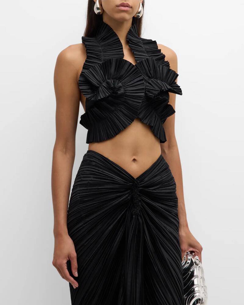 Cult Gaia Adilia Pleated Halter Top Cover