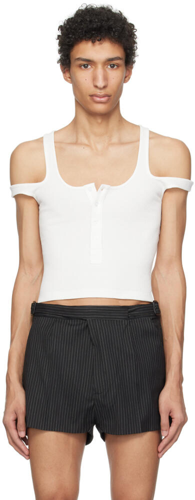 K.NGSLEY White 2-Way Tank Top Cover