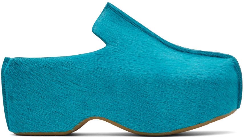 JW Anderson Blue Leather Platform Clogs Cover