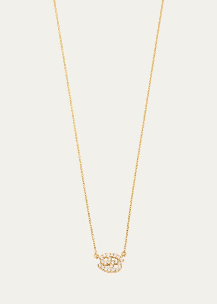 ENGELBERT Star Sign Necklace, Cancer, in Yellow Gold and White Diamonds Cover