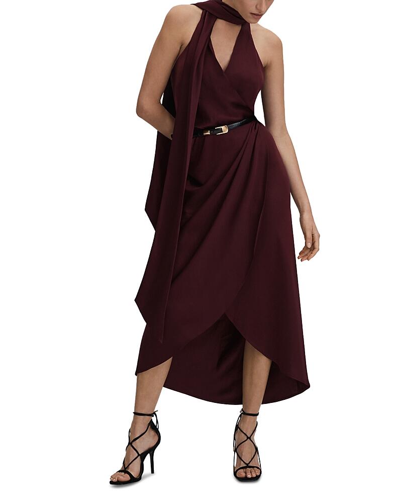 Reiss Tayla Satin Drape Dress Cover