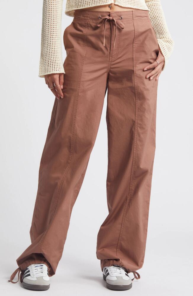 BP. Stretch Cotton Poplin Drawstring Pants in Brown Topaz Cover