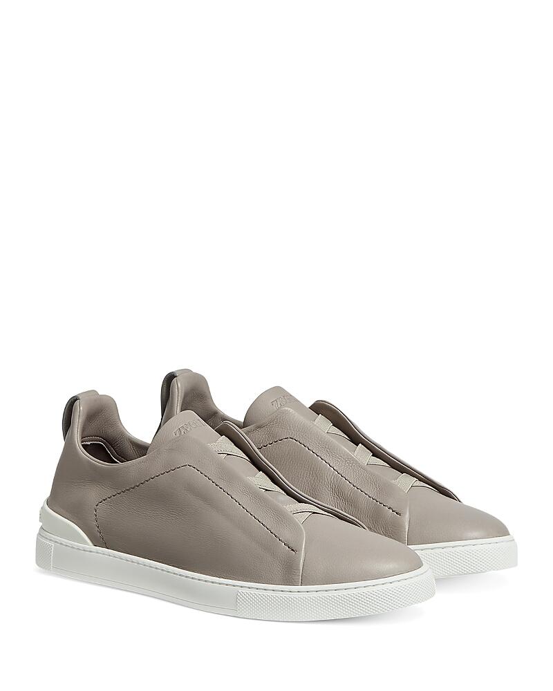 Zegna Men's Secondskin Triple Stitch Low Top Sneakers Cover