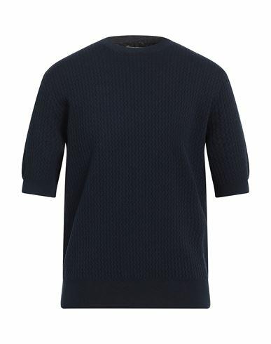 Emporio Armani Man Sweater Midnight blue Cotton, Modal Cover