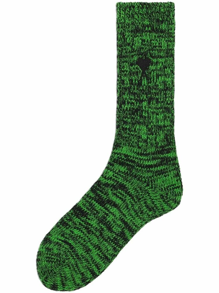 AMI Paris Ami de Coeur marl-knit socks - Green Cover