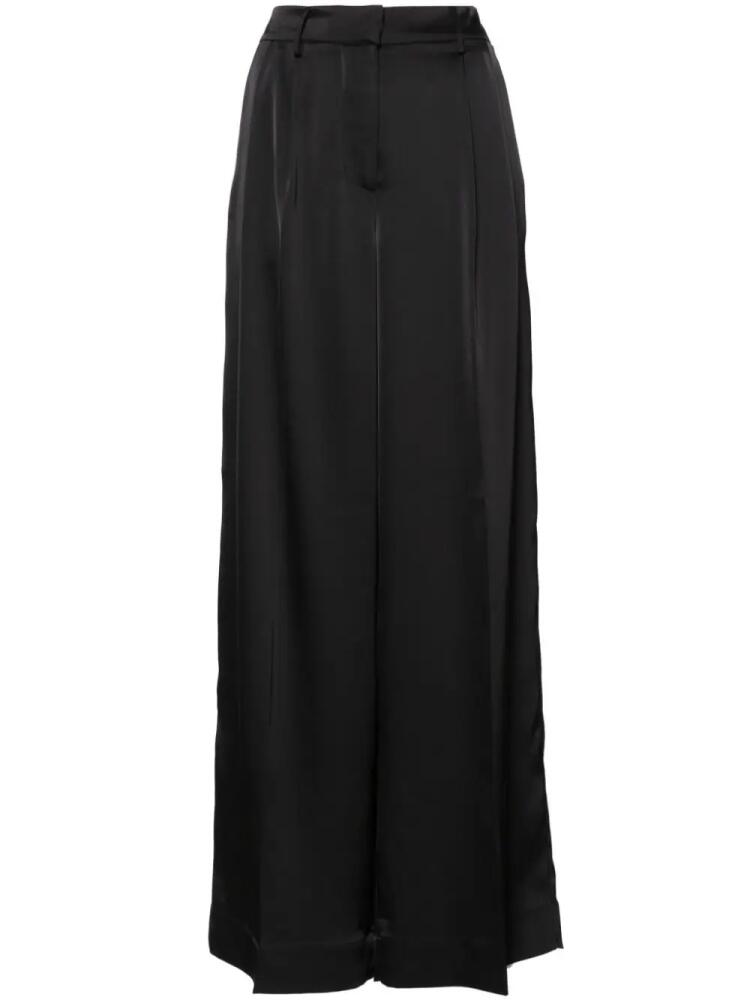 REMAIN wide-leg satin trousers - Black Cover