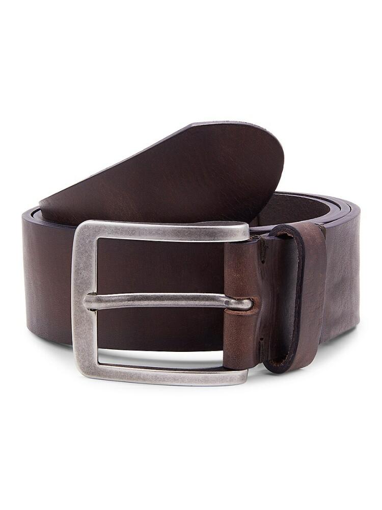 W. Kleinberg Men's Frame Buckle Leather Belt - Brown Cover