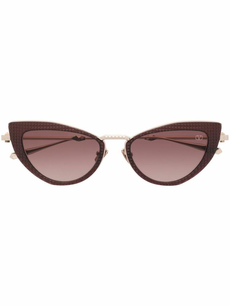 Valentino Eyewear Rockstud cat-eye frame sunglasses - Gold Cover