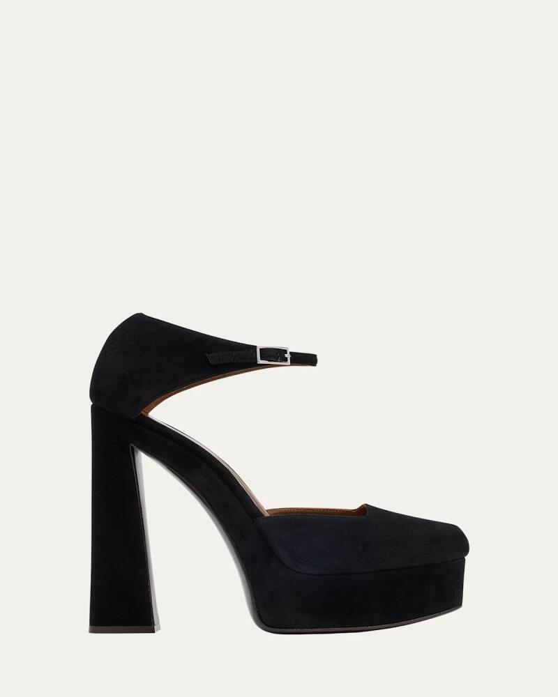 Giuseppe Zanotti Caso Suede Ankle-Strap Platform Pumps Cover