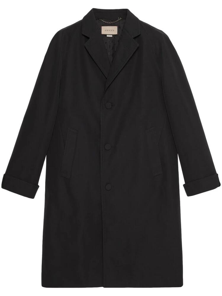 Gucci single-breasted poplin coat - Black Cover