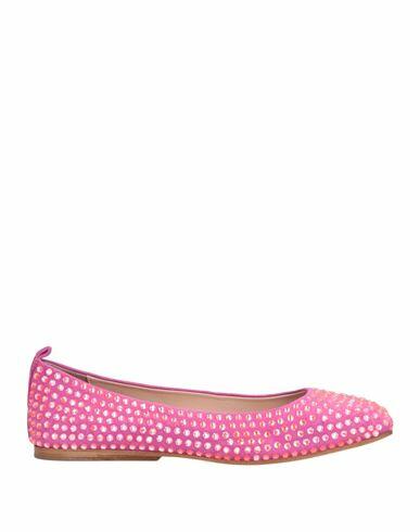 Eddy Daniele Woman Ballet flats Fuchsia Soft Leather, Swarovski Crystal Cover