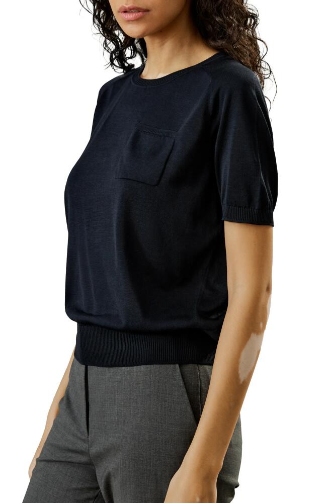 Lilysilk Basic Silk Crewneck T-shirt in Navy Cover