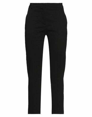 Pinko Woman Pants Black Linen, Viscose, Elastane Cover