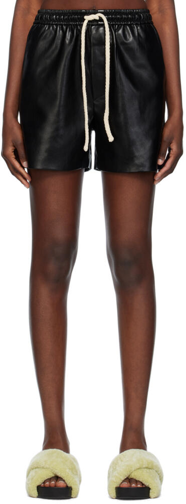 Nanushka Black Maurine Vegan Leather Shorts Cover