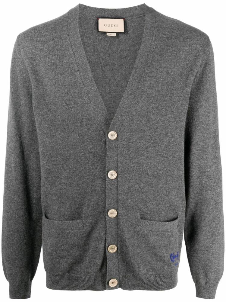 Gucci Horsebit-detail cashmere cardigan - Grey Cover