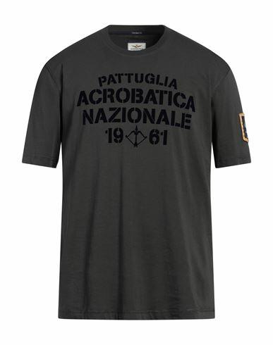 Aeronautica Militare Man T-shirt Steel grey Cotton Cover