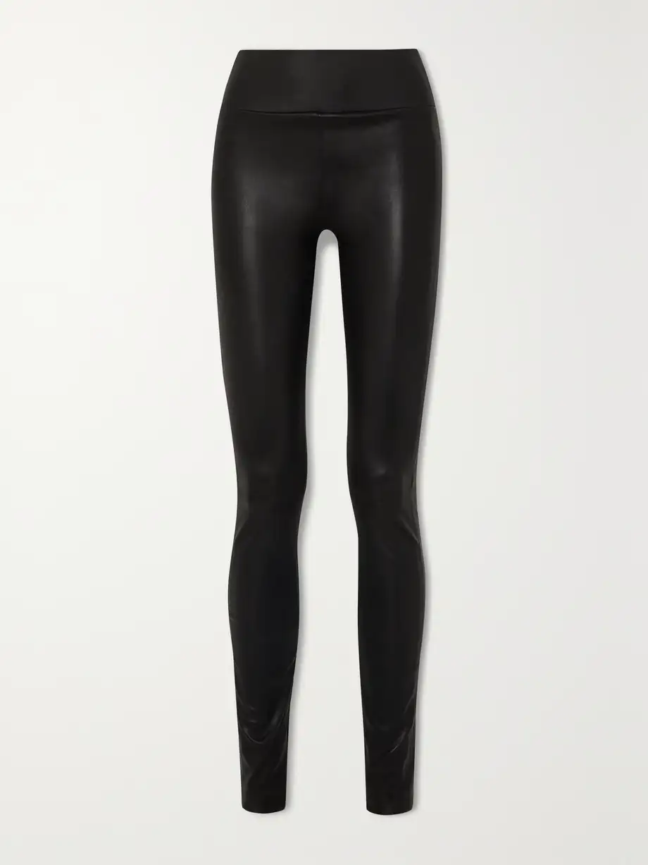 SPRWMN - Zip-detailed Leather Leggings - Black Cover