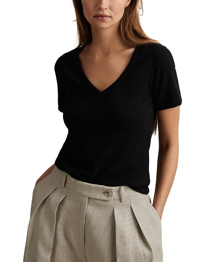 Reiss Becca V Neck Rib Tee Cover