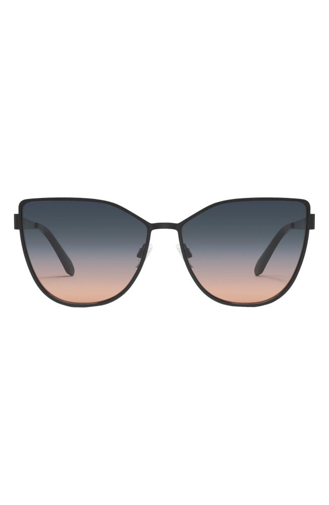 Quay Australia In Pursuit 64mm Gradient Cat Eye Sunglasses in Black /Smoke Coral Cover