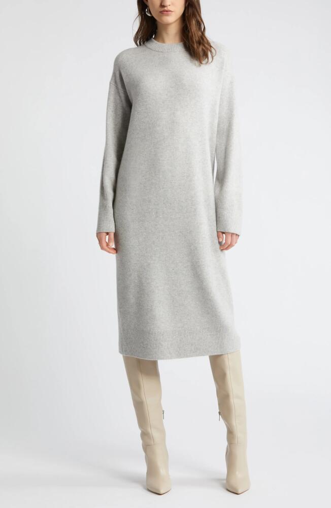 Nordstrom Long Sleeve Wool & Cashmere Sweater Dress in Grey Light Heather Cover