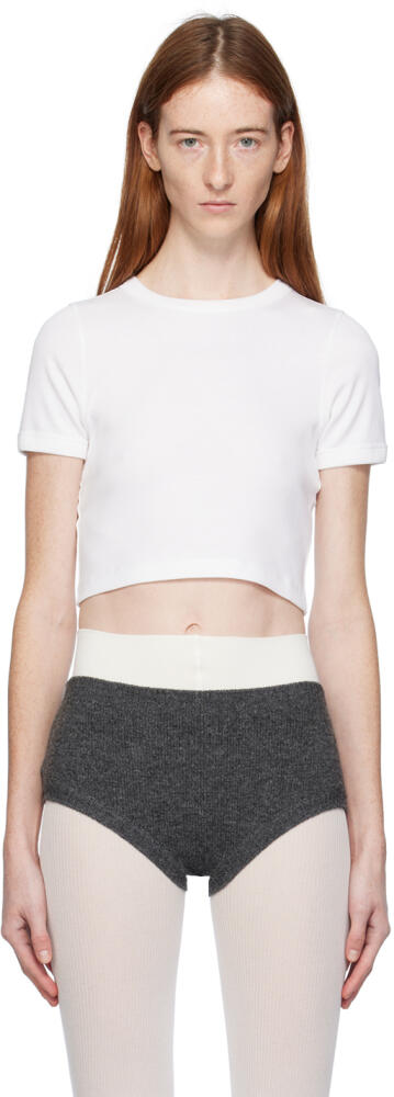 FLORE FLORE White Car Crop T-Shirt Cover