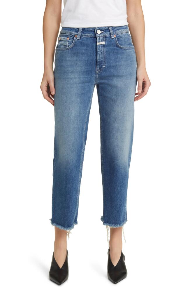 Closed Milo Fringe Hem Jeans in Mid Blue Cover