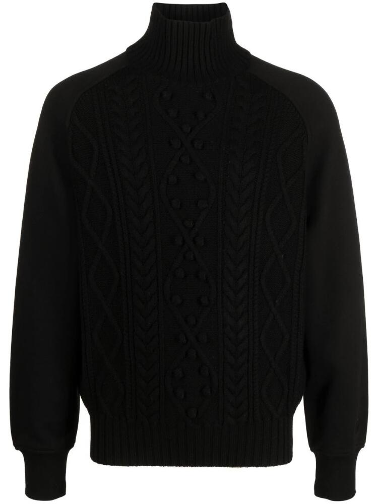 Neil Barrett embroidered-logo sleeve knit jumper - Black Cover