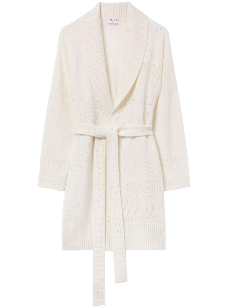 PUCCI pointelle-knit cashmere cardigan - White Cover