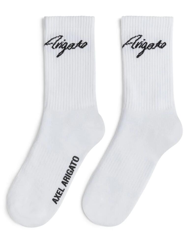 Axel Arigato Zone logo-jacquard socks - White Cover