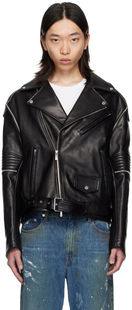 Helmut Lang Black Astro Leather Jacket Cover