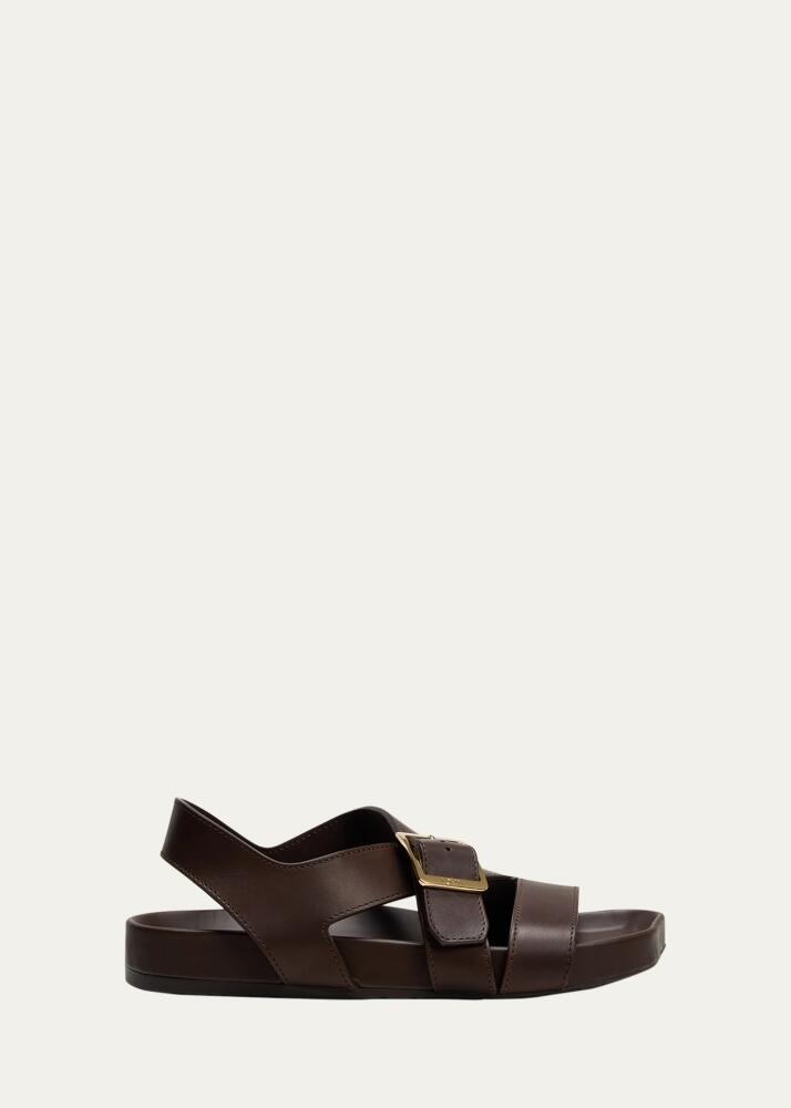 Loewe Men's Ease Leather Buckle Sandals Cover