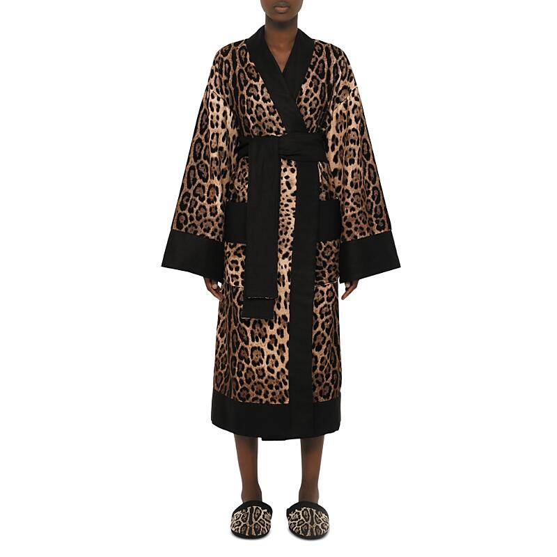 Dolce & Gabbana Casa All Over Leopard Print Bathrobe Cover