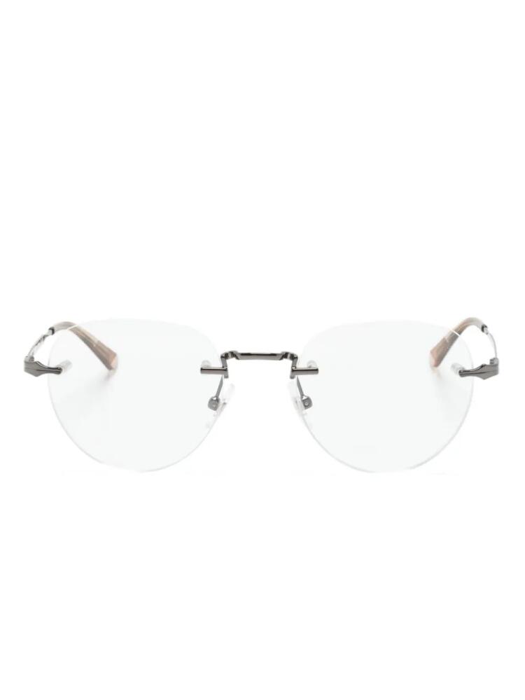 Montblanc oval-frame glasses - Silver Cover