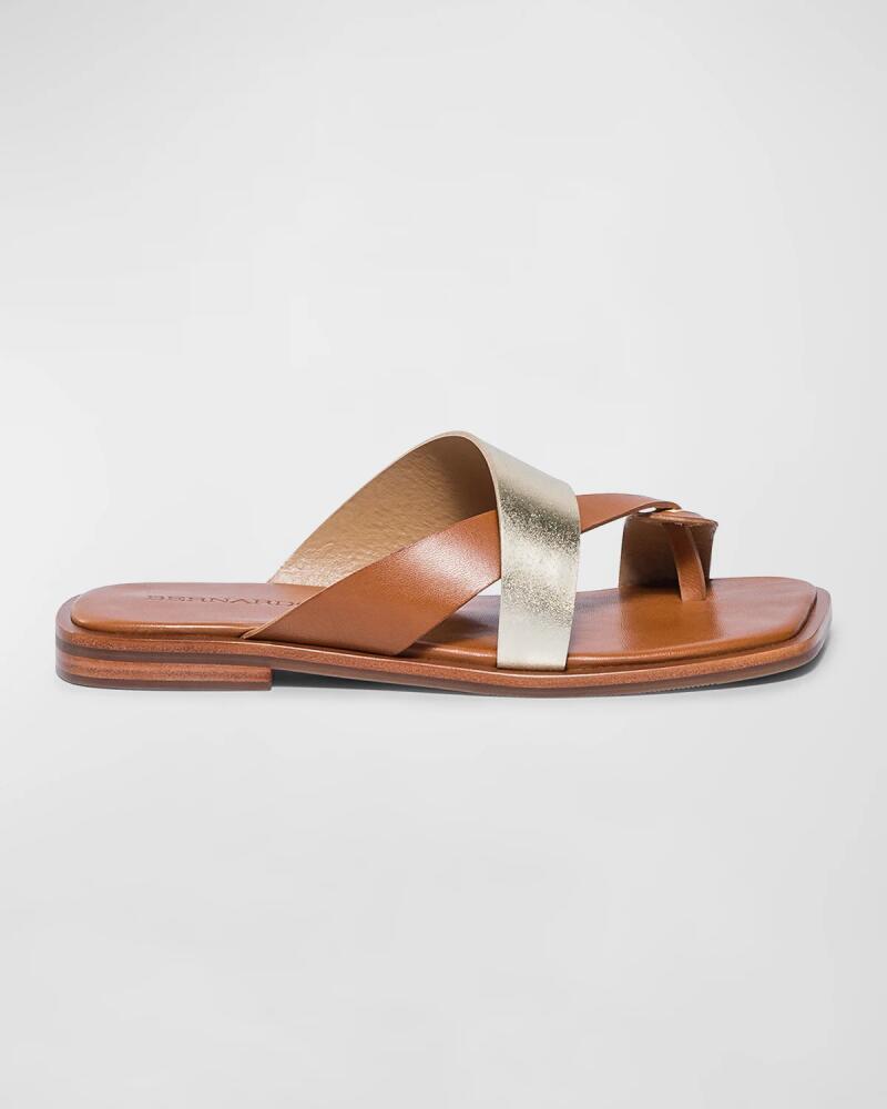 Bernardo Mixed Leather Toe-Ring Slide Sandals Cover