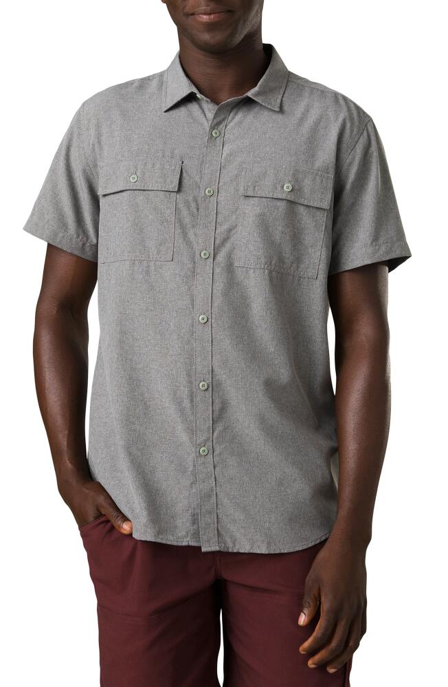 prAna Sol Short Sleeve Button-Up Shirt in Heather Grey Cover