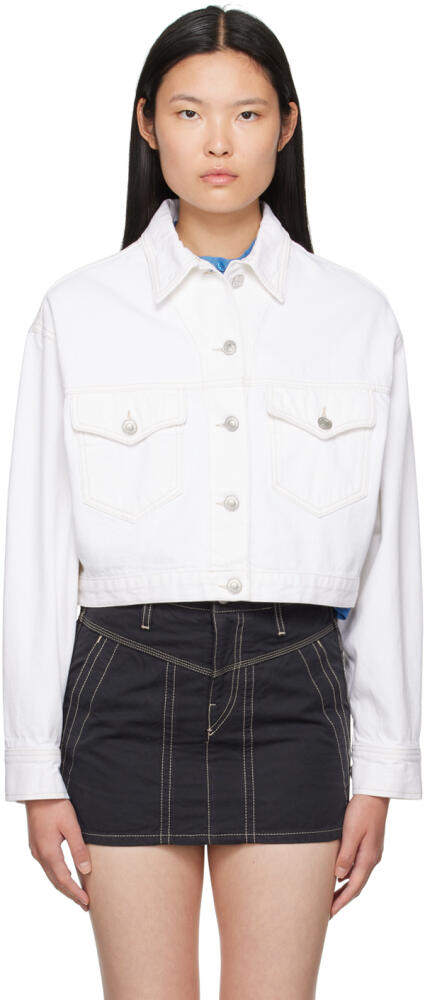 Isabel Marant Etoile White Tadia Denim Jacket Cover