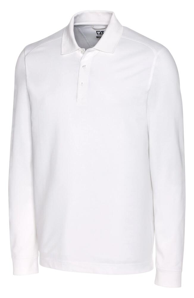 Cutter & Buck Long Sleeve Piqué Performance Polo in White Cover