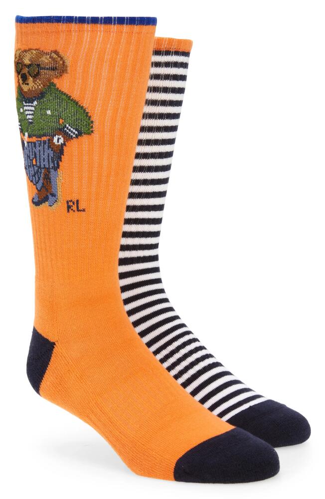 Polo Ralph Lauren Assorted 2-Pack Polo Bear Crew Socks in Orange Cover