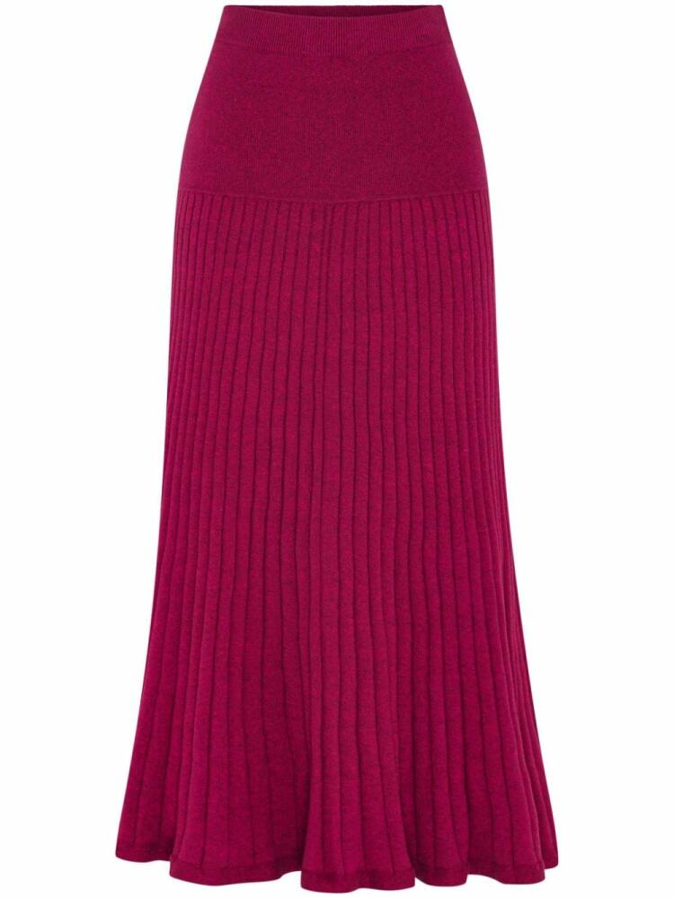 Anna Quan Amber ribbed-knit midi skirt - Red Cover