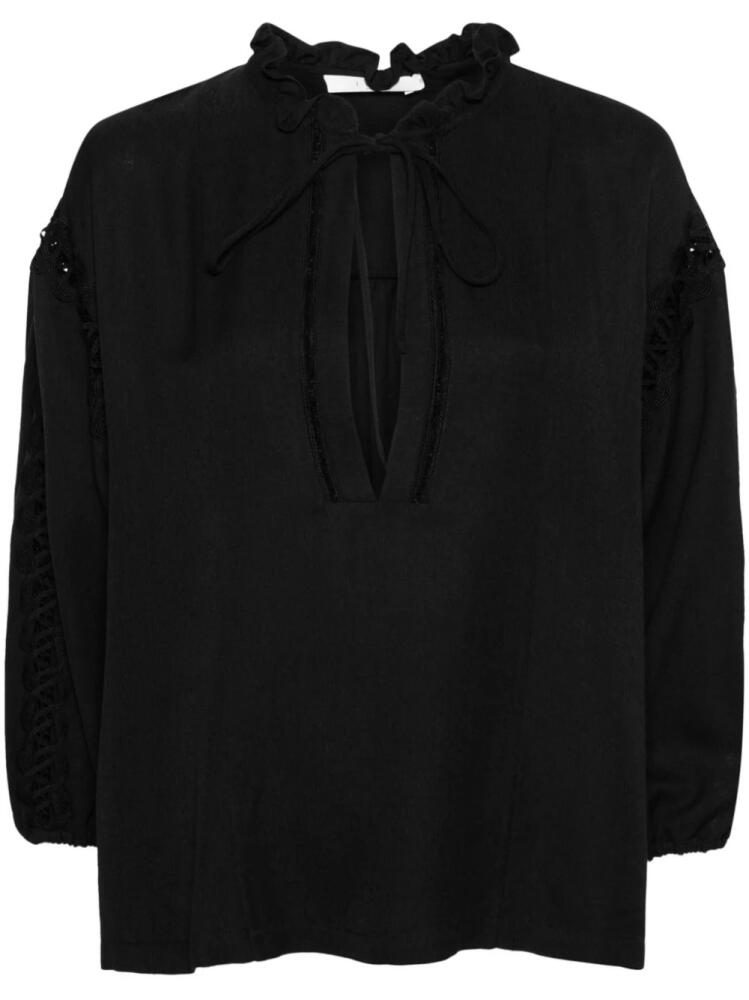 IRO Ganitte motif-embroidered blouse - Black Cover