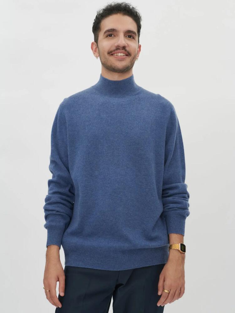 Gobi Cashmere High Neck Sweater in Bijou Blue Cover